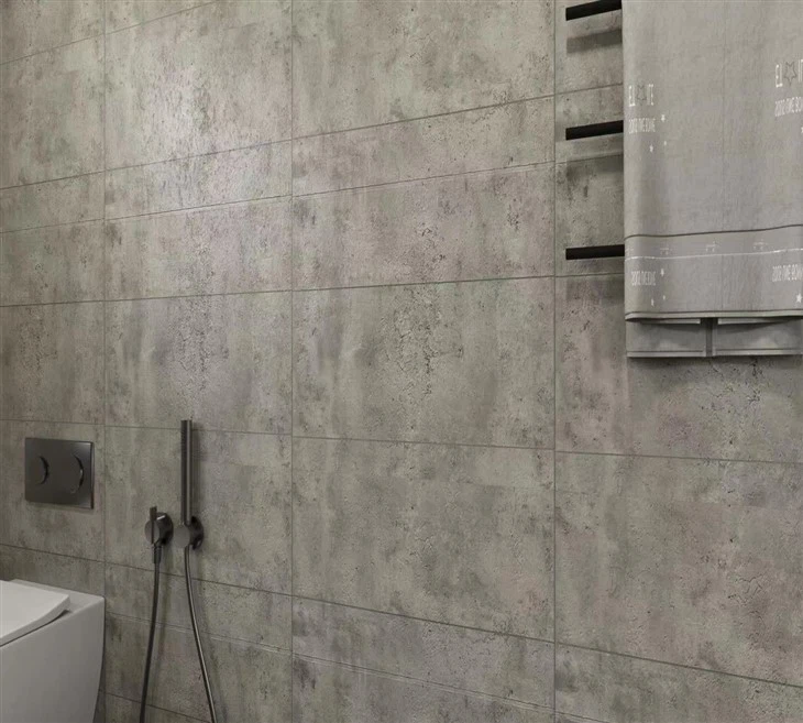 Panel de pared de baño de ducha de PVC de grafito de losa de corte de 250 mm de ancho