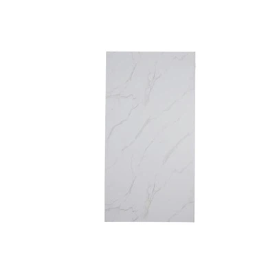 Panel de pared de PVC brillante de mármol blanco de 1 metro de ancho
